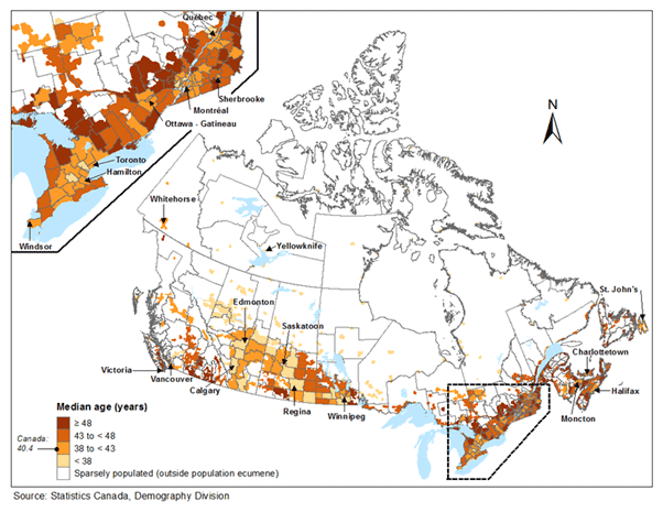 میانگین سن در کانادا - average age in Canada